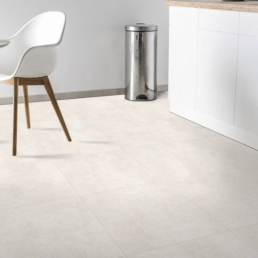 Cemento Ivory Matt Indoor Wall&Floor Porcelain Tile - 600x600mm