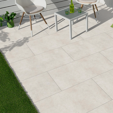 Cemento Ivory Outdoor Porcelain Paving Slabs - 900x450x20 mm