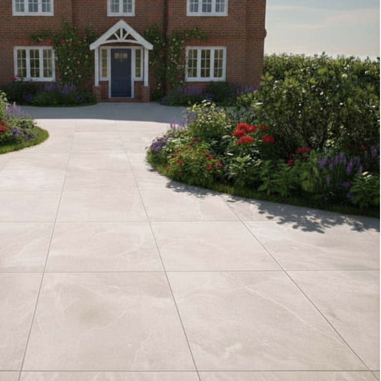 Cintra Beige Outdoor Porcelain Paving Slabs - 900x900x20mm