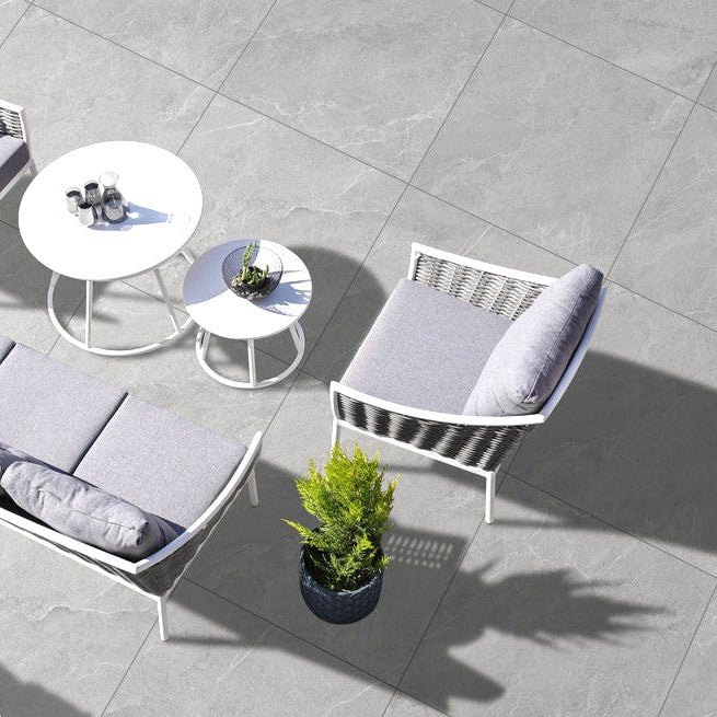 Cintra Light Grey Outdoor Porcelain Paving Slabs - 900x900x20mm