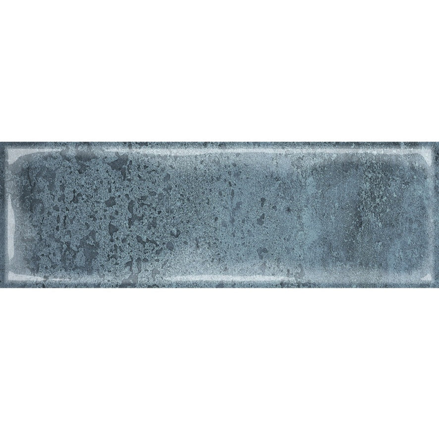Como Blue Gloss Bumpy Wall Tile 300x100mm