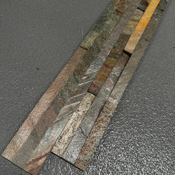 Copper Slate Natural Split Face Wall Cladding Tile 150x600 mm