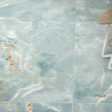 Italian Crystal Aqua Matt Wall&Floor Porcelain Tile- 600x600mm