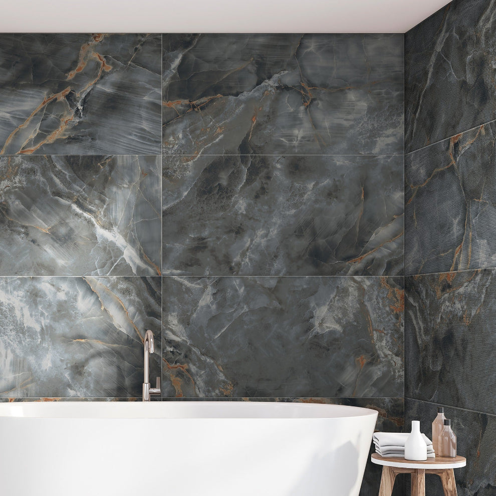Italian Crystal Black Matt Wall&Floor Porcelain Tile-1200x600mm