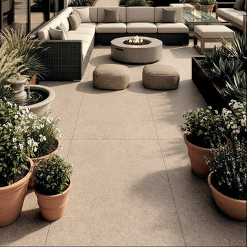 Dijon Natural Blend Outdoor Porcelain Paving Slabs - 900x600x20 mm
