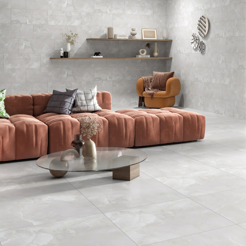 Elegance Onyx Bianco Matt Wall&Floor Porcelain Tile 600x300mm