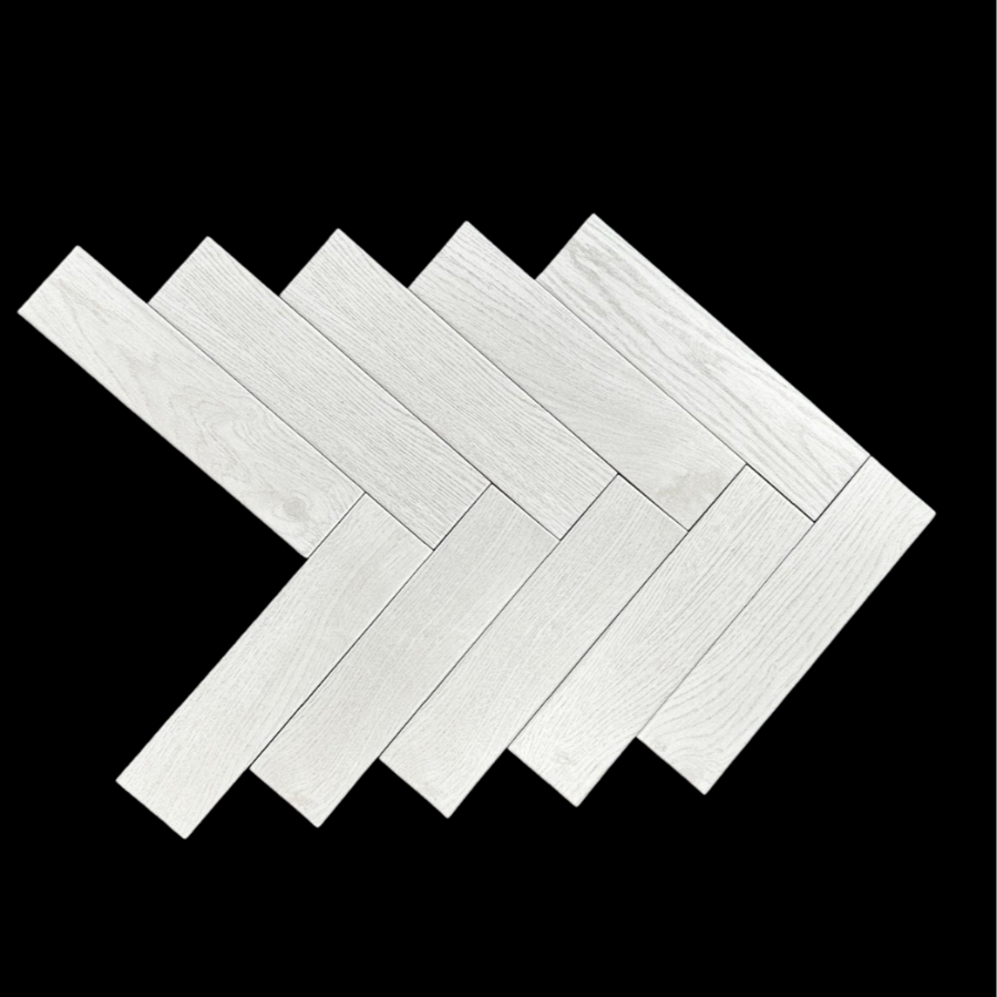 Elegante White Wood Effect Porcelain Floor Tile-330x80mm