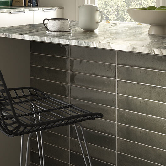 Esperanza Grey Gloss Feature Wall Tile 300x75 mm