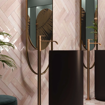 Esperanza Pink Gloss Feature Wall Tile 300x75 mm