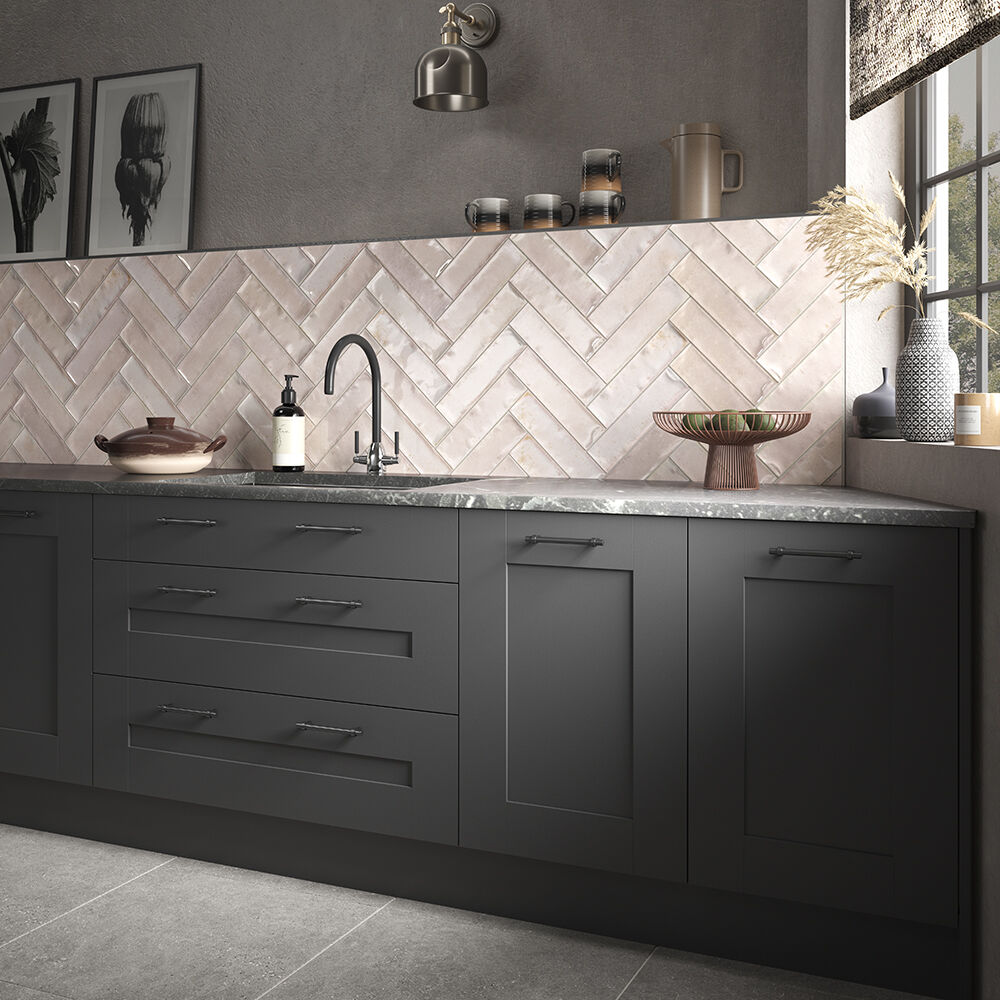 Esperanza Pink Gloss Feature Wall Tile 300x75 mm