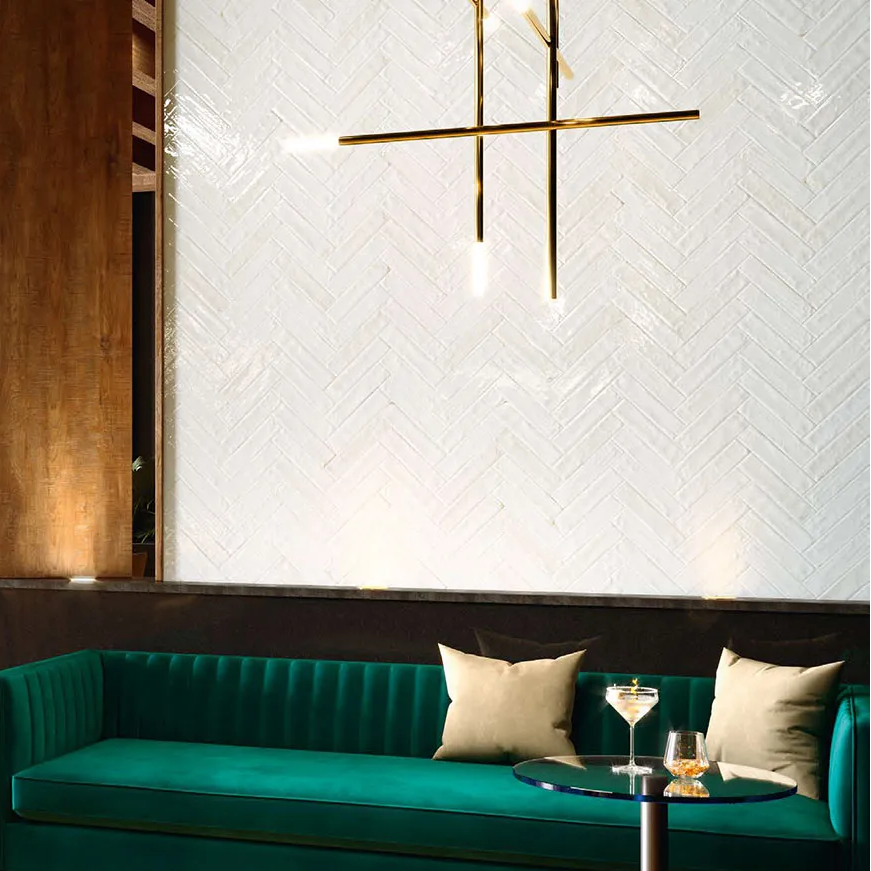 Esperanza White Gloss Feature Wall Tile 300x75 mm