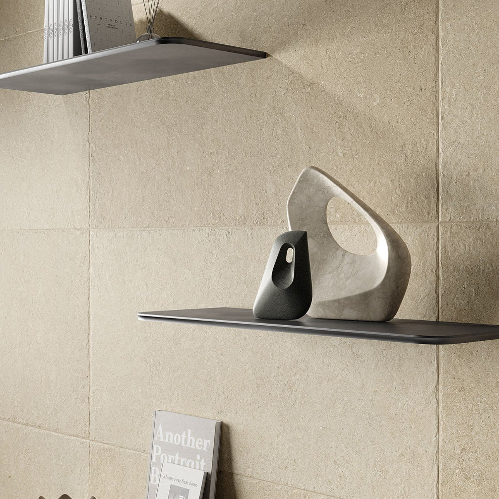 Essence Beige Chiselled Edge Outdoor Porcelain Slabs - 1200X600x20 mm