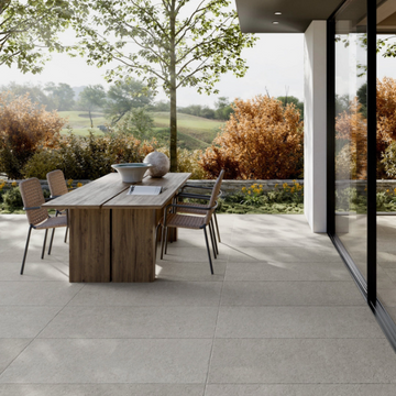 Essence Grey Chiselled Edge Outdoor Porcelain Slabs - 1200X600x20 mm