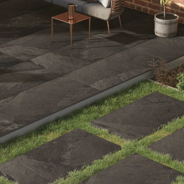 Fantasy Black Outdoor Porcelain Paving Slabs - 1200X600x20 mm