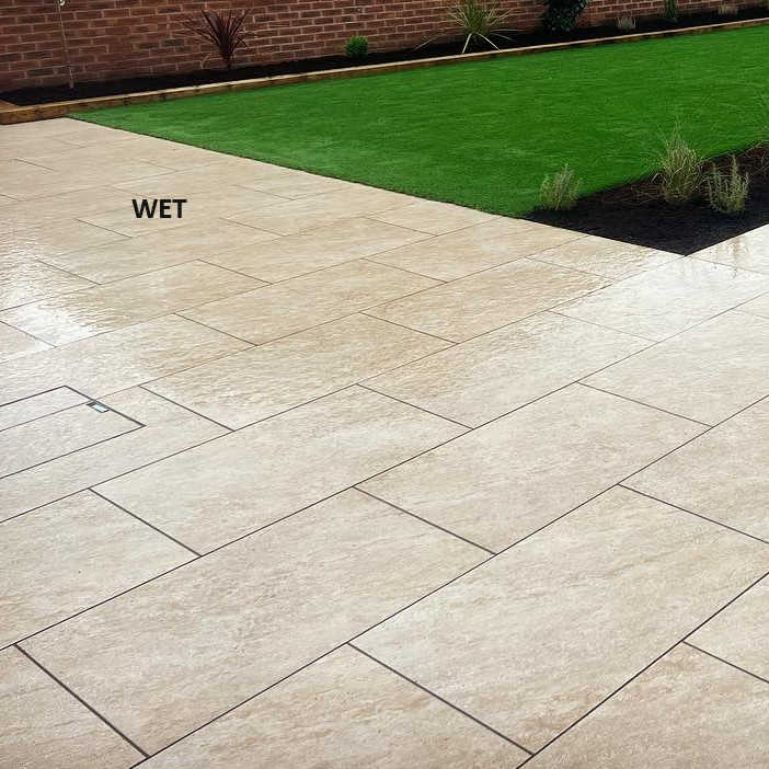 Fume Beige Outdoor Porcelain Paving Slabs - 900x600x20 mm