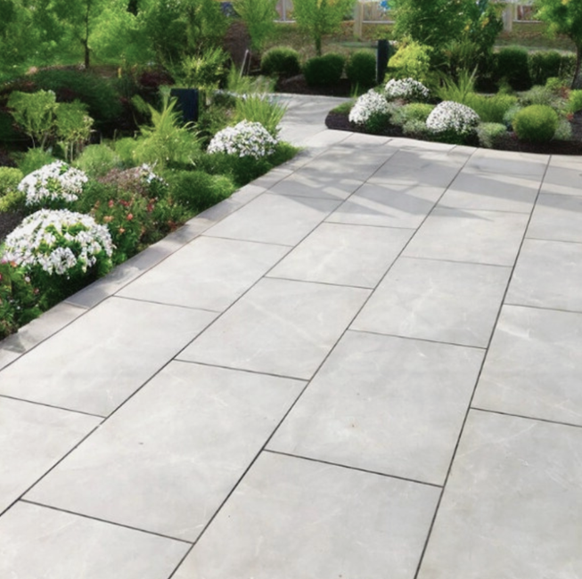Genoa Grey Outdoor Porcelain Paving Slabs - 900x600x20 mm