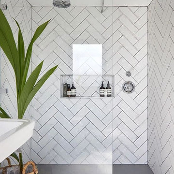 Glossy Flat White Wall Tile 300x100mm