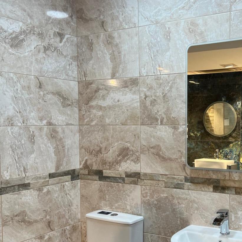  Glossy Rocky Beige Indoor Wall Tile 300x600mm
