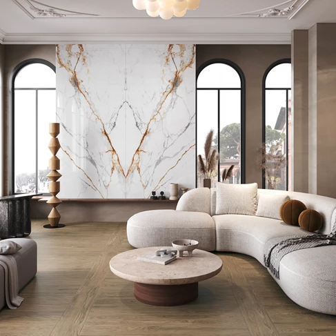 Golden Bookmatch 2800x1200 mm Extra Large Porcelain Tile