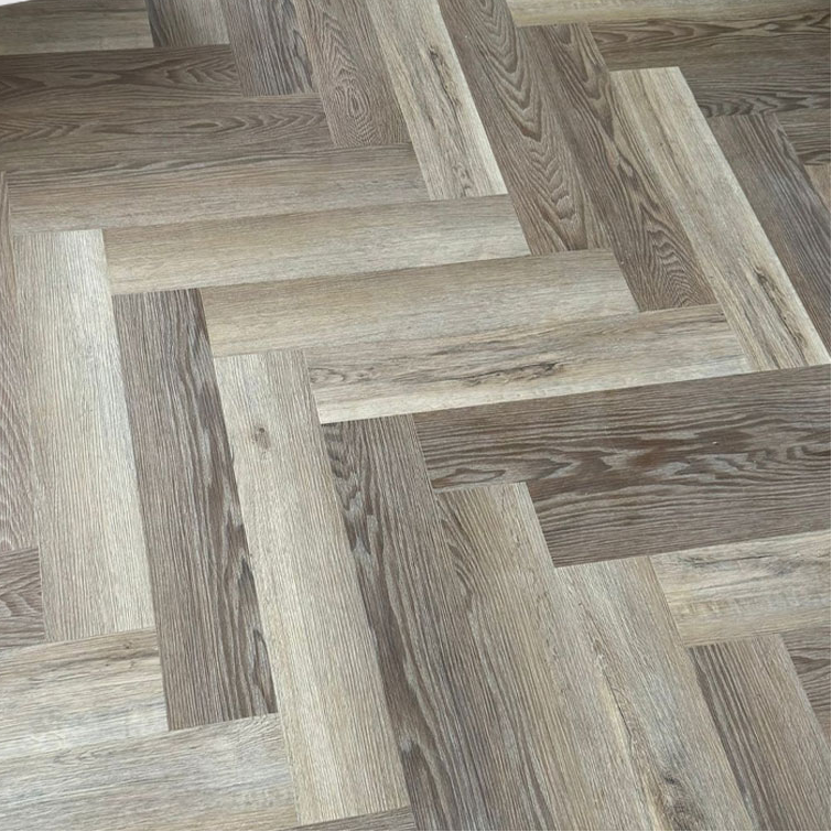 Golden Oak Herringbone SPC Luxury Click Vinyl Flooring- 630 x 126x 5.2mm