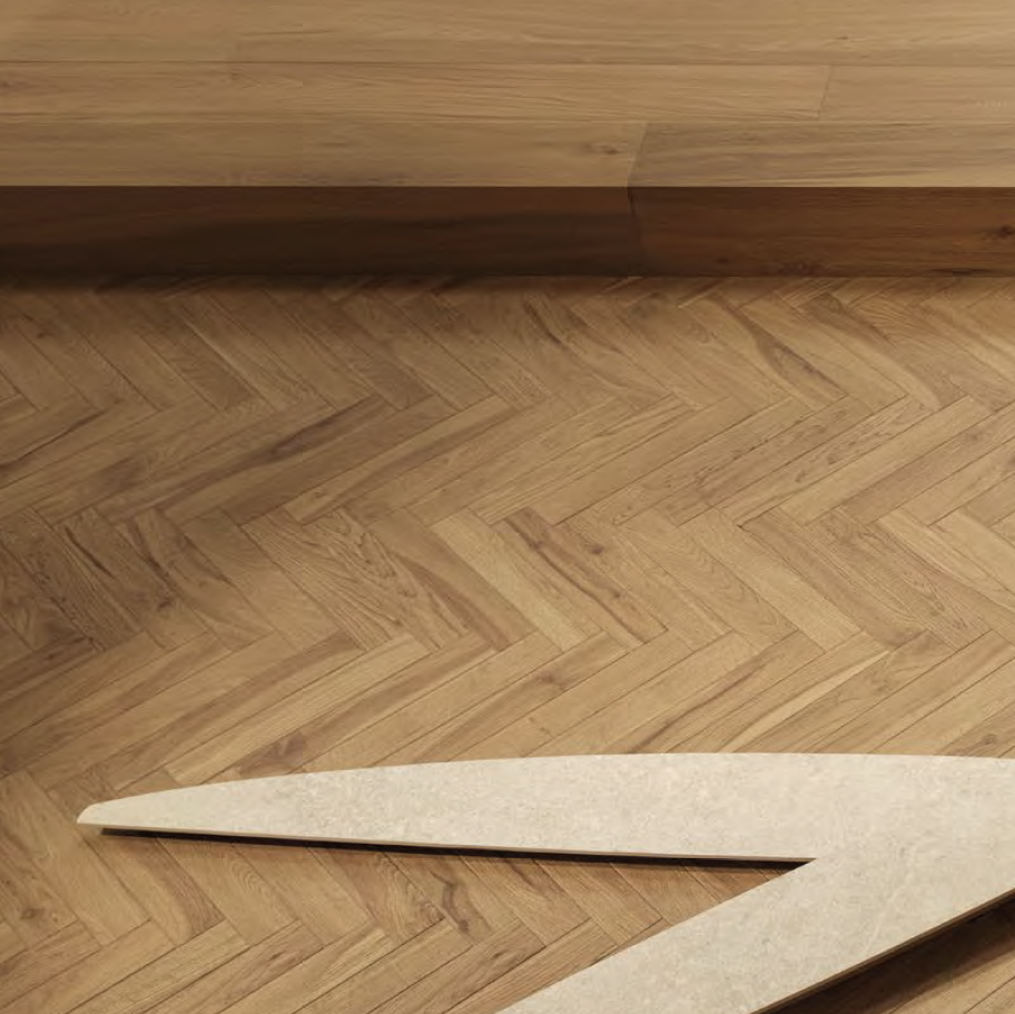 Italian Herringbone Intense Oak Wood Effect Porcelain Floor Tile-300x53mm