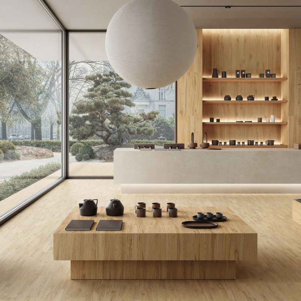 Italian Herringbone Light Oak Wood Effect Porcelain Floor Tile-300x53mm