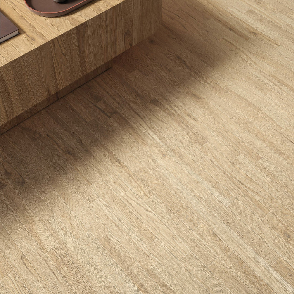 Italian Herringbone Light Oak Wood Effect Porcelain Floor Tile-300x53mm