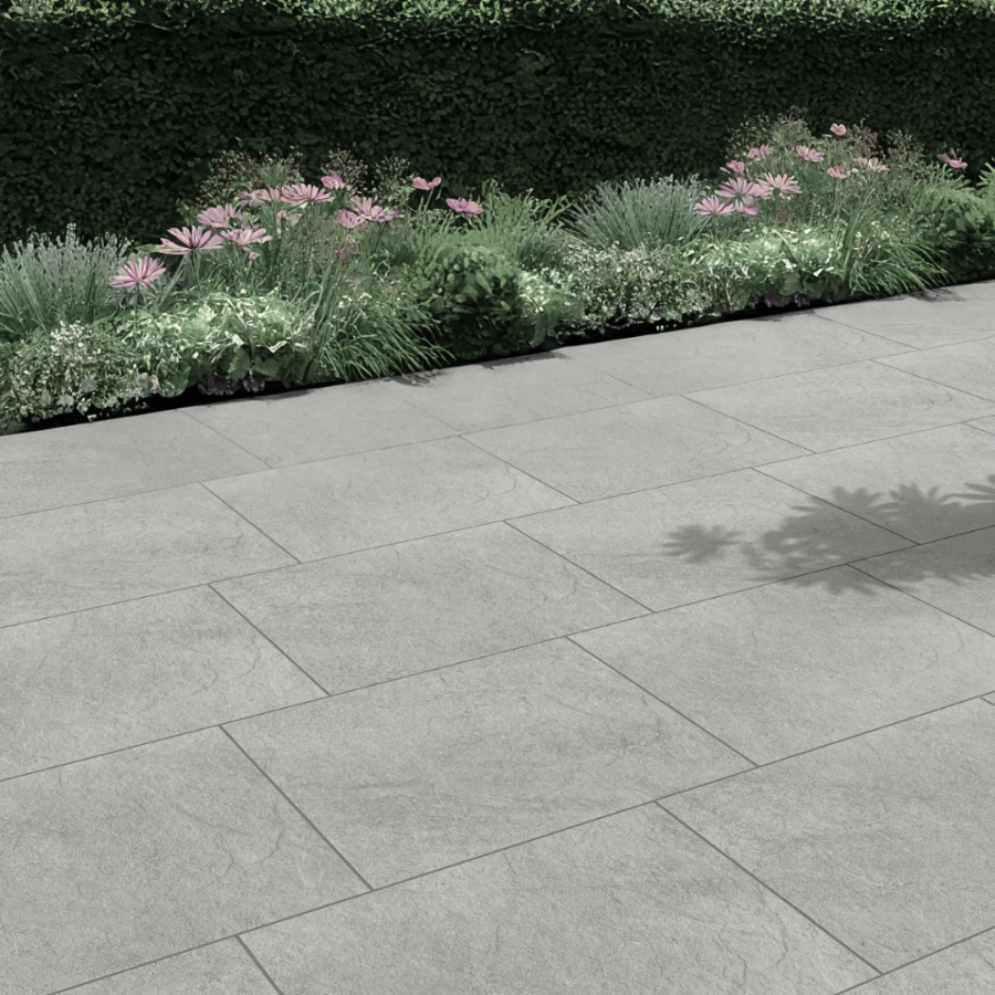 Horizon Grey Outdoor Porcelain Paving Slabs - 900x600x20 mm