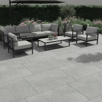Horizon Grey Outdoor Porcelain Paving Slabs - 900x600x20 mm