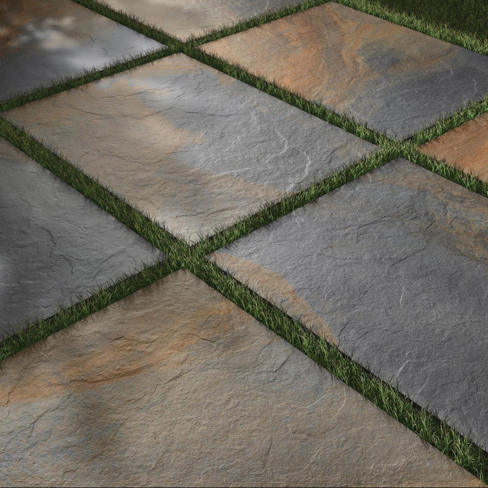 Imperial Slate Outdoor Porcelain Paving Slabs - 900x600x20 mm