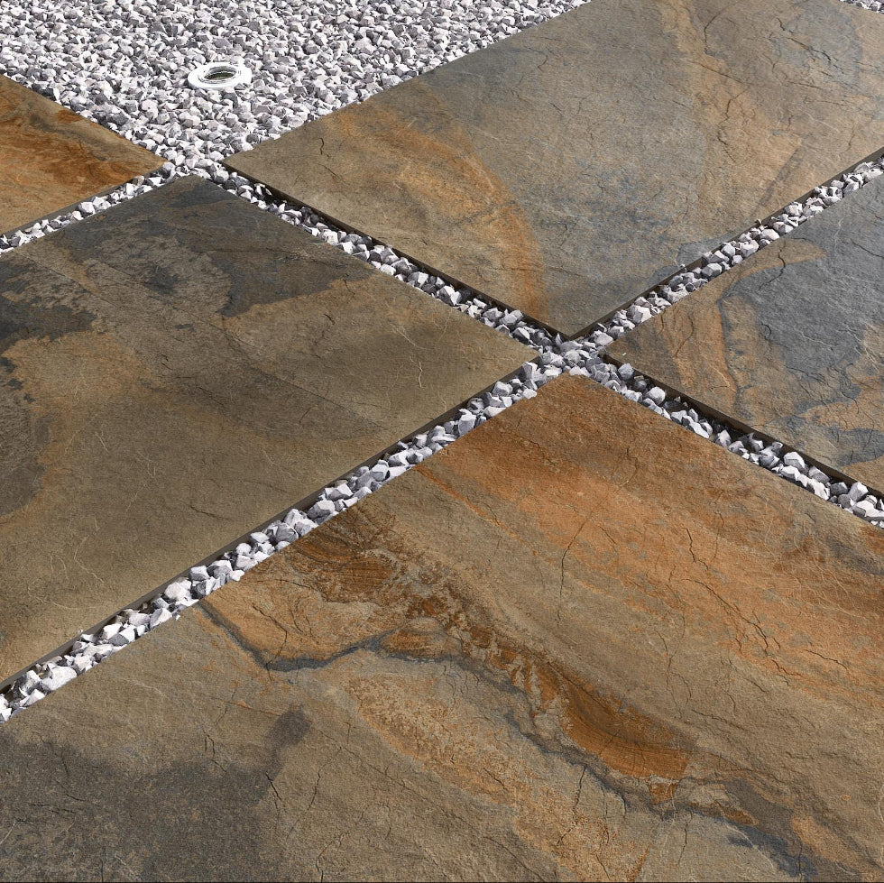 Imperial Slate Outdoor Porcelain Paving Slabs - 900x600x20 mm