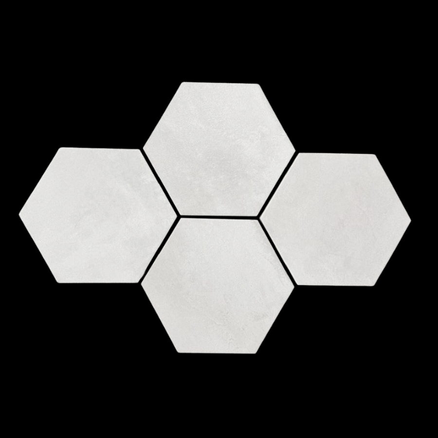 Italian Steel White Hexagon Porcelain Tile- 250x220mm