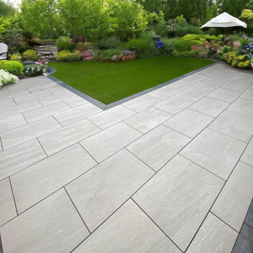 Kandla Grey Porcelain Bullnose Coping Steps900x450x20mm