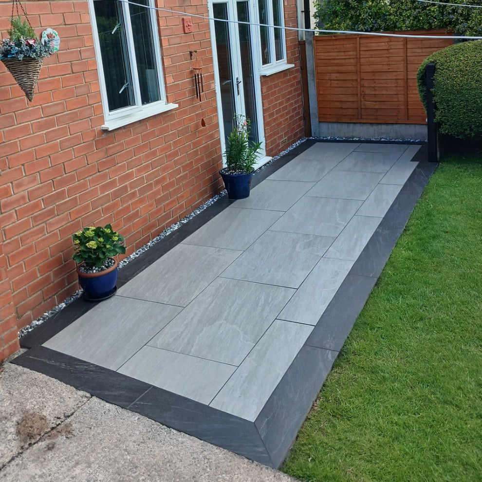 Kandla Grey Outdoor Porcelain Paving Slabs - 900x600x20 mm