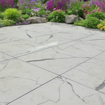 Lille White Outdoor Porcelain Paving Slabs - 900x600x20 mm
