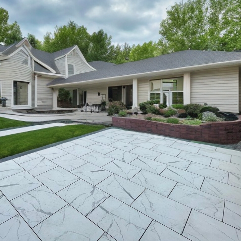 Lille White Outdoor Porcelain Paving Slabs - 900x600x20 mm