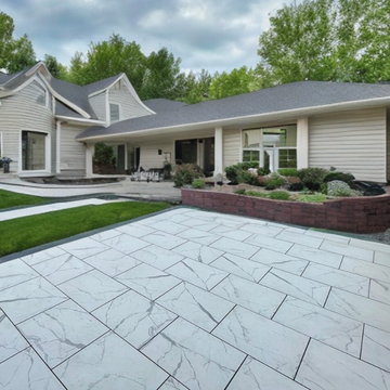 Lille White Outdoor Porcelain Paving Slabs - 900x600x20 mm