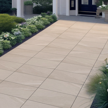 Luton Beige Outdoor Porcelain Paving Slabs - 900x600x20 mm