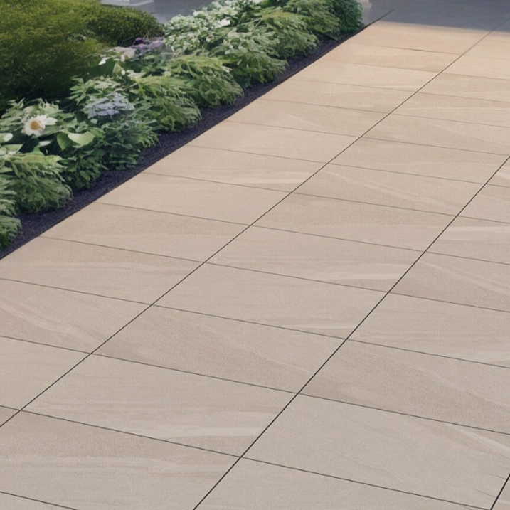 Luton Beige Outdoor Porcelain Paving Slabs - 900x600x20 mm