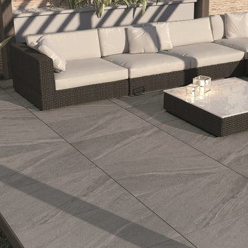 Luton Dark Grey Outdoor Porcelain Paving Slabs - 900x600x20 mm