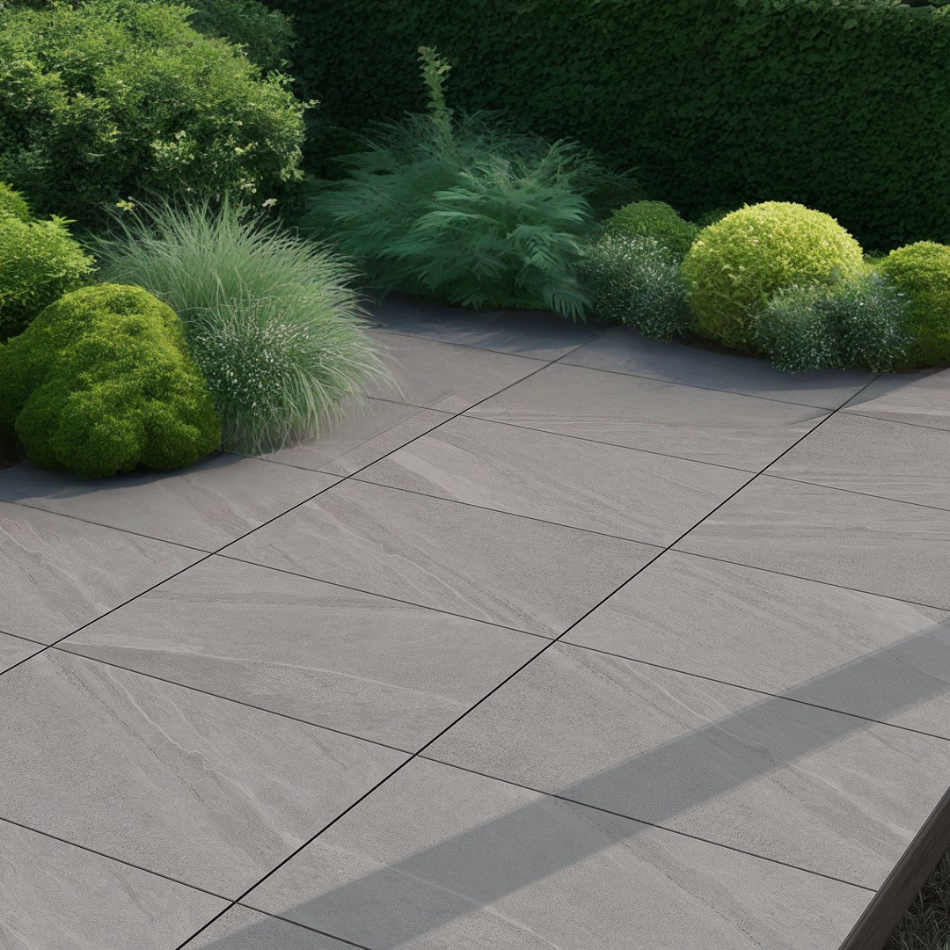 Luton Light Grey Outdoor Porcelain Paving Slabs - 600x600x20 mm