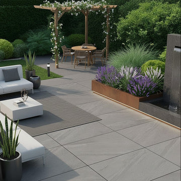Luton Light Grey Outdoor Porcelain Paving Slabs - 600x600x20 mm
