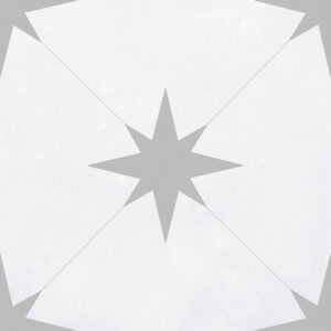 Madri Grey Patterned Decor Porcelain Tile - 223x223mm