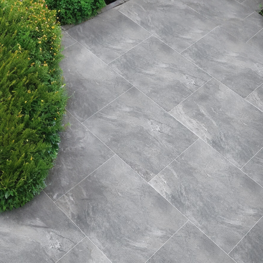 Marlon Grey Outdoor Porcelain Paving Slabs - 1200X600x20mm
