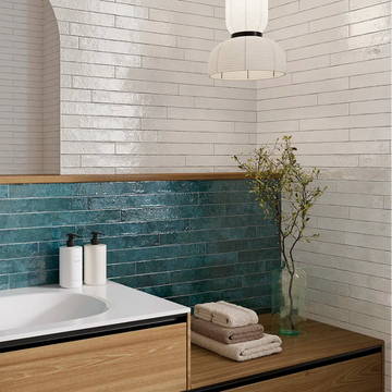 Medina White Brick Effect Feature Wall Tile- 500x50 mm