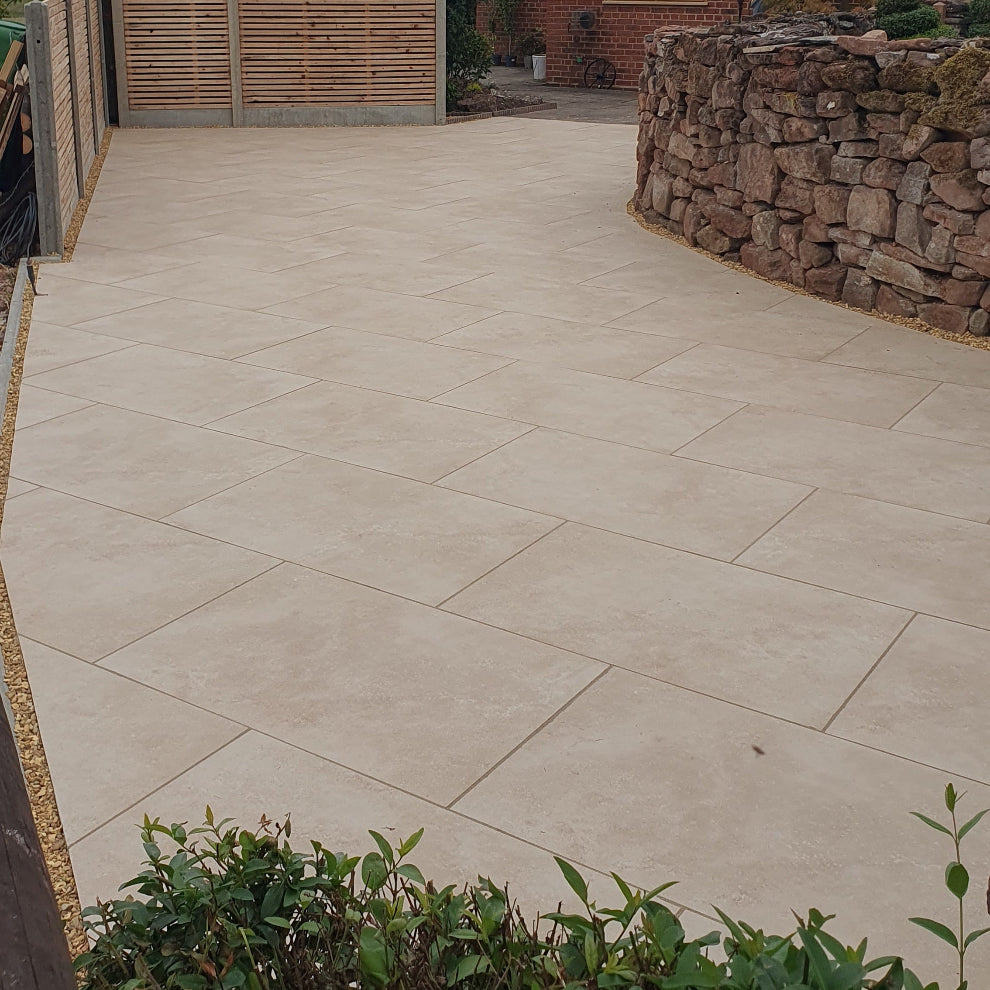Milano Beige Outdoor Porcelain Paving Slabs - 900x600x20 mm