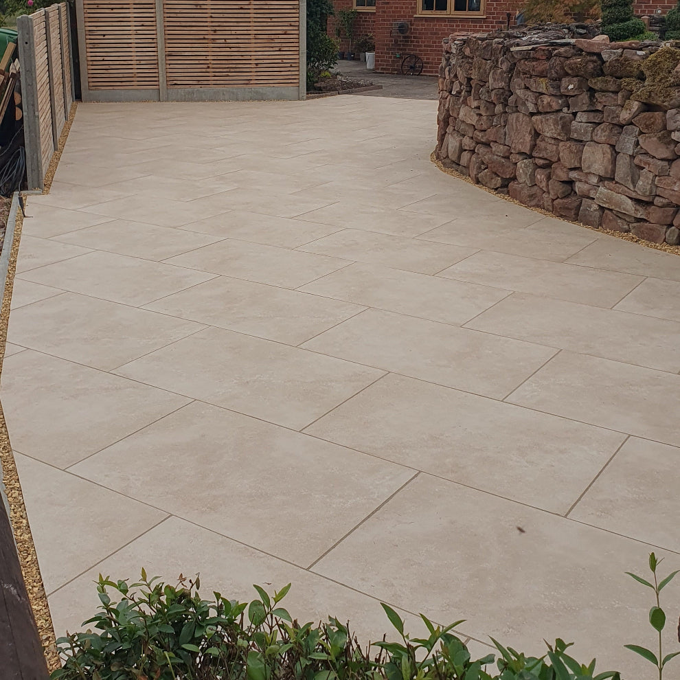 Milano Beige Outdoor Porcelain Paving Slabs - 900x600x20 mm