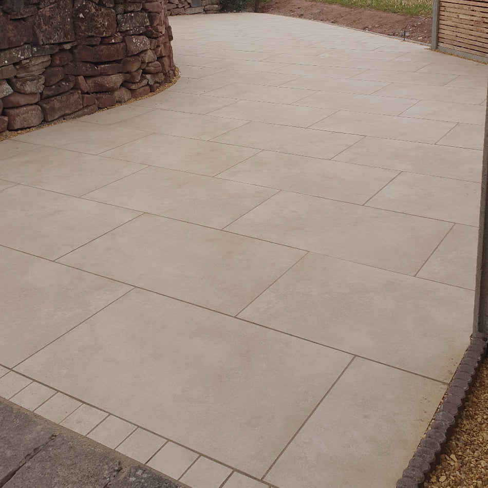 Milano Beige Outdoor Porcelain Paving Slabs - 900x600x20 mm
