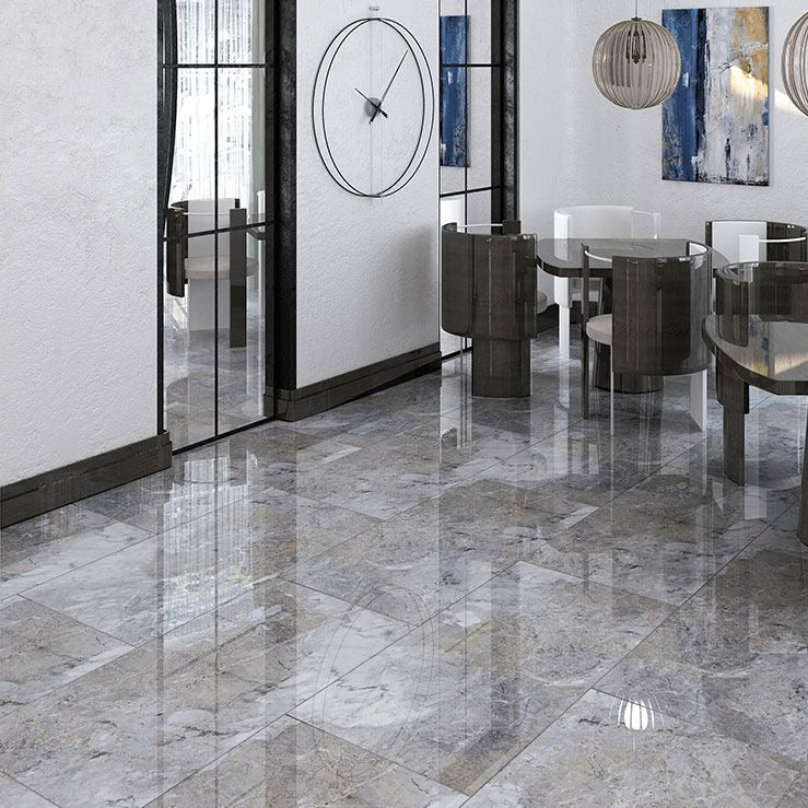 Milos Grey Polished Indoor Floor Porcelain Tile-1200x600mm