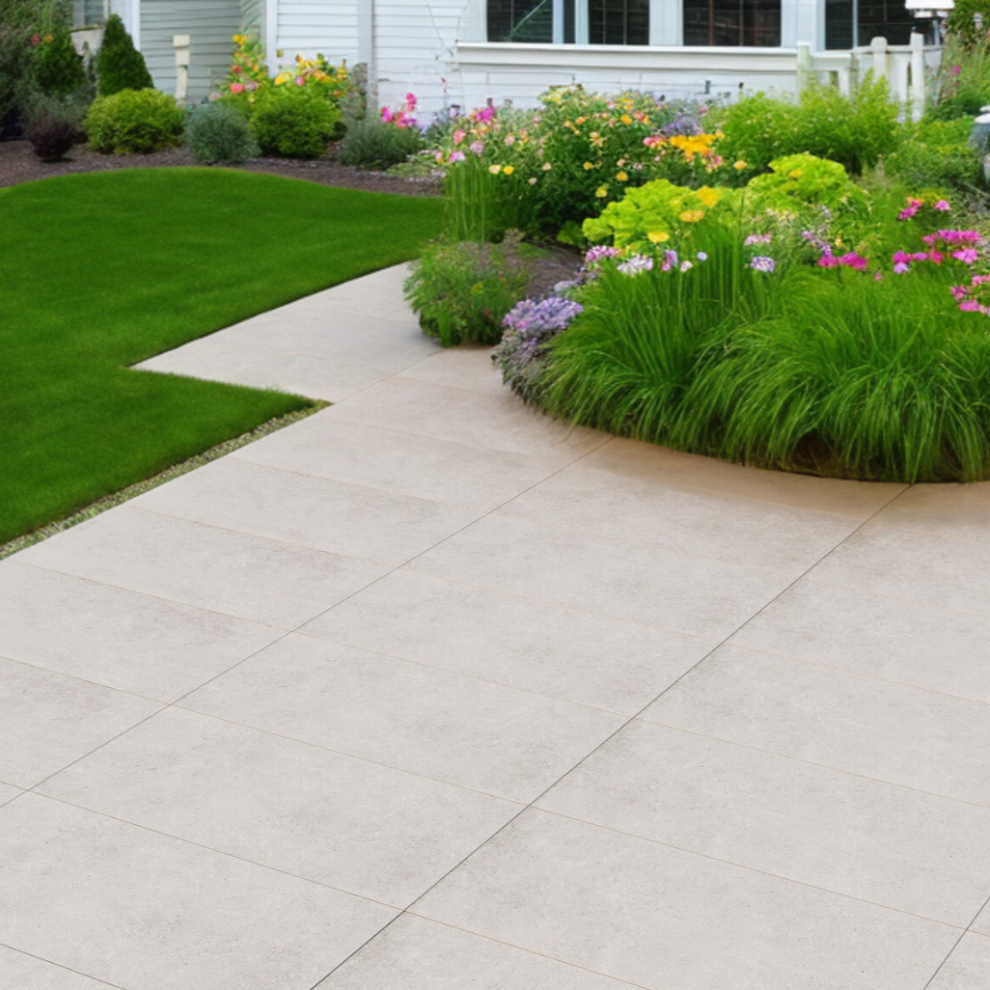 Brava Bone Outdoor Porcelain Paving Slabs 1200x600x20
